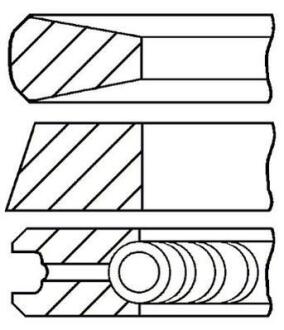 Кільця поршневі FIAT 3,0 TD 95,80 2,50 x 2,00 x 2,50 mm 06- конусне кільце GOETZE 08-421600-00