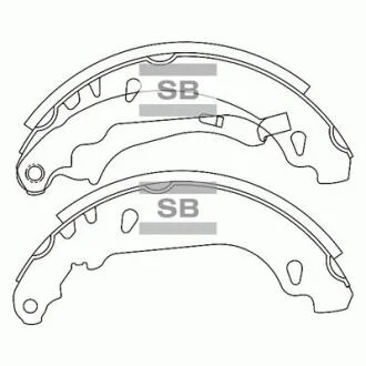 Колодки тормозные задние (барабанного типа) Renault Logan Hi-Q (SANGSIN) SA184