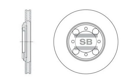 Тормозной диск передний ELANTRA 1,6/AVANTE 1,8/TIBURON (Корея) Hi-Q Hi-Q (SANGSIN) SD1014