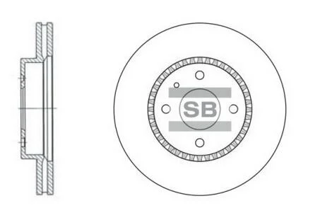 Тормозной диск передний Леганза 14" (Корея) HI-Q Hi-Q (SANGSIN) SD3005
