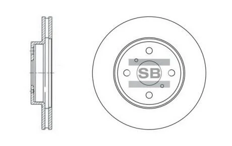 Тормозной диск передний TOYOTA YARIS 06 (Корея) Hi-Q Hi-Q (SANGSIN) SD4003