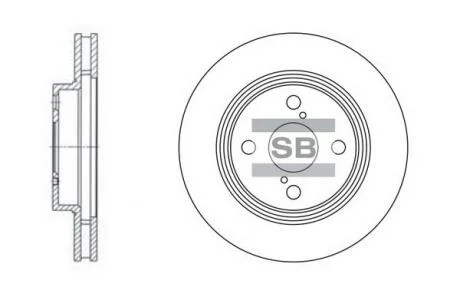 Тормозной диск передний TOYOTA COROLLA 1.6-1.8 01-07 (Корея) Hi-Q Hi-Q (SANGSIN) SD4006