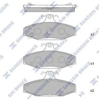 Тормозная колодка задняя SSANGYONG MUSSO 2.0/2.3/2.9 (PBR) 93-/KORANDO 2.0/2.3/2.9/3.2 (PBR) 97- (Корея Hi-Q (SANGSIN) SP1066