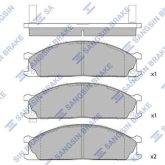 Гальмiвнi колодки кт. Hi-Q (SANGSIN) SP1140