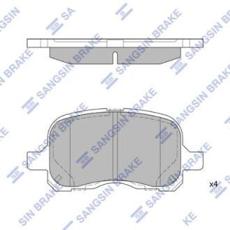 Тормозная колодка передняя TOYOTA CAMRY V20 V2.2-3.0 98-04/COROLLA 97-02 15"/COROLLA 02-05 16"E12 Hi-Q (SANGSIN) SP1270
