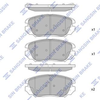 Колодки тормозные передние Chevrolet Equinox (10-), Terrain (10-) Hi-Q (SANGSIN) SP1402