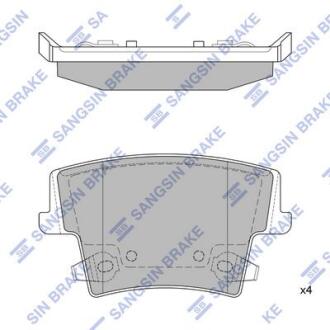 Колодки тормозные задние (дисковые) Chrysler 300 (11-), Dodge Charger (11-) Hi-Q (SANGSIN) SP1508