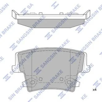 Колодки тормозные задние (дисковые) Chrysler 300 (11-), Dodge Charger (11-) Hi-Q (SANGSIN) SP1508
