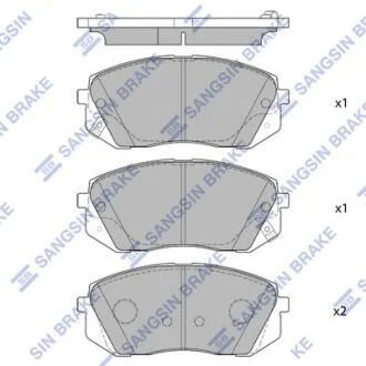 Колодка гальм. диск. HYUNDAI SONATA (LF) 16" 14 передн. (SANGSIN) Hi-Q (SANGSIN) SP1682