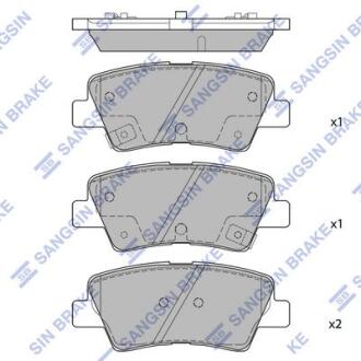 Колодки тормозные задние (дисковые) Hyundai Sonata (LF) 15INCH (14-) Hi-Q (SANGSIN) SP1685