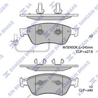 Колодки тормозные передние Audi A6 (06-), A8 (03-), VW Phaeton (3D) (02-) Hi-Q (SANGSIN) SP1693