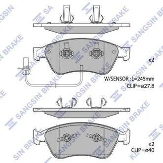 Колодки тормозные передние Audi A6 (06-), A8 (03-), VW Phaeton (3D) (02-) Hi-Q (SANGSIN) SP1693