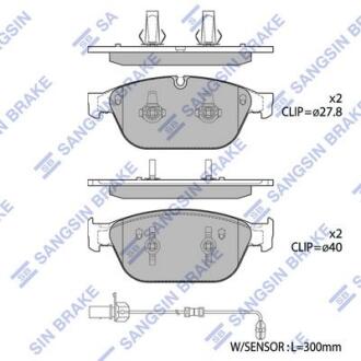 Колодки тормозные передние Audi A6 (11-), A7 (11-), Q5 (8R) (13-) Hi-Q (SANGSIN) SP1694
