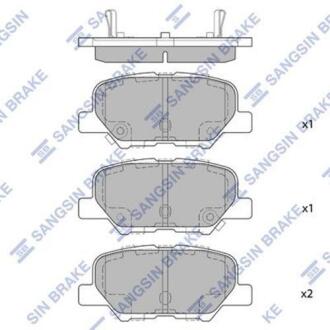 Колодка гальм. диск. MAZDA 6 2.0 2.2D 2.5 2013 - задн. (SANGSIN) Hi-Q (SANGSIN) SP1731