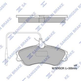 Колодки тормозные передние Citroen Berlingo (MF) (-02), Xsara (-00), Peugeot 306 Hi-Q (SANGSIN) SP1743
