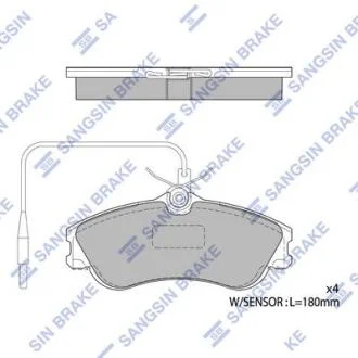 Колодки тормозные передние Citroen Xsara, Picasso (99-), Peugeot 206 (00-) Hi-Q (SANGSIN) SP1743A