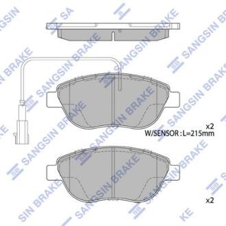 Колодки тормозные передние Fiat Liana (07-), Punto (05-), Fiat 500 (08-) Hi-Q (SANGSIN) SP1746