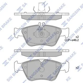 Колодки тормозные передние MB C-CLASS (W202) (-00), E-CLASS (W210) (-02) Hi-Q (SANGSIN) SP1755