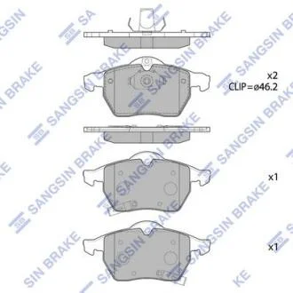 Колодки тормозные передние Opel Astra G (-05), Zafira (02-), SAAB 9-3 (YS3E) (97 Hi-Q (SANGSIN) SP1757