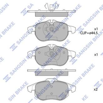 Колодки тормозные передние Cadillac BLS (06-), Fiat CROMA (194) (05-), Astra H (Hi-Q (SANGSIN) SP1758