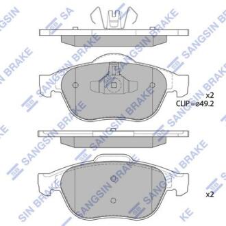 Колодки тормозные передние Renault Megane II (05-), Scenic II, III (05-) Hi-Q (SANGSIN) SP1802