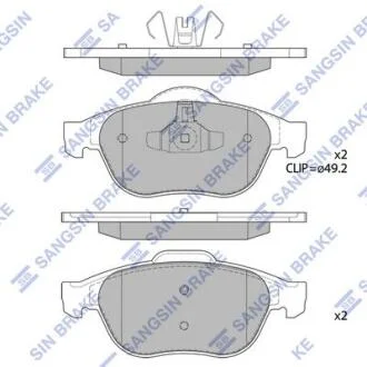Колодки тормозные передние Renault Megane II (05-), Scenic II, III (05-) Hi-Q (SANGSIN) SP1802