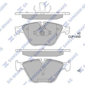 Колодки гальмівні передні BMW 5 (F07, F10, F18) (10-), 6 (F12, F13) (11-), 7 (F01,F02,F03,F04) (11-) HI-Q Hi-Q (SANGSIN) SP1821