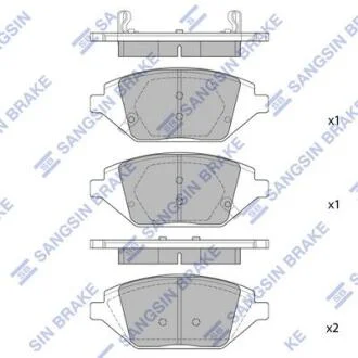 Колодки тормозные передние Chevrolet Spark 14INCH (15-) Hi-Q (SANGSIN) SP1837