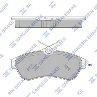 Колодки тормозные передние Citroen C2 (03-), C3 (09-) Hi-Q (SANGSIN) SP1866