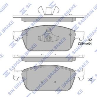 Колодки тормозные передние Ford Focus III (14-), Kuga II (DM2) (13-), Transit Co Hi-Q (SANGSIN) SP1886