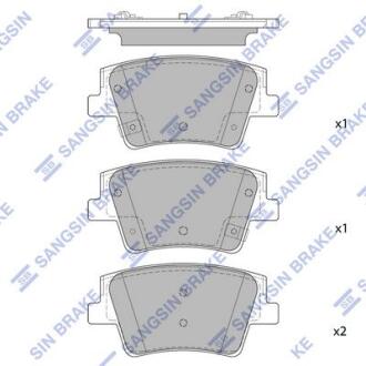 Колодки тормозные задние (дисковые) Hyundai Santa Fe (TM) (18-) Hi-Q (SANGSIN) SP1914