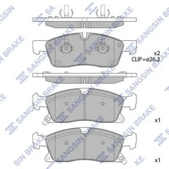 Колодки тормозные передние Dodge Durango (11-), Jeep Grand Cherokee (10-) Hi-Q (SANGSIN) SP1945