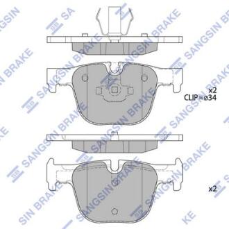 Колодки тормозные задние (дисковые) BMW 3 (F30, F35, F80) (11-) Hi-Q (SANGSIN) SP1952