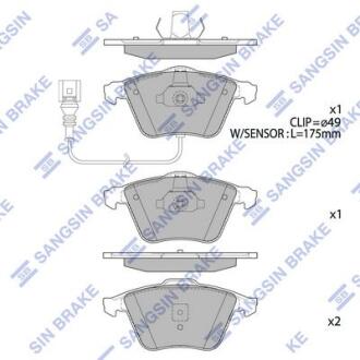 Колодки тормозные передние Audi A3 (P81) (07-), Audi TT (8J3) (08-) Hi-Q (SANGSIN) SP2446