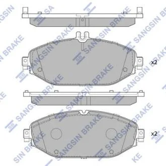 Колодки тормозные передние MB C180 BlueTEC (14-), MB C200 (W205) (13-) Hi-Q (SANGSIN) SP4001