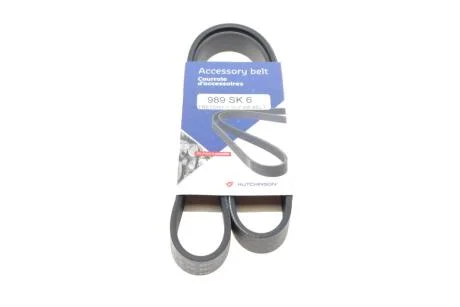 Ремінь генератора (поліклиновий) HUTCHINSON 989 SK 6