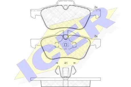 Комплект гальмівних колодок (дискових) ICER 181434
