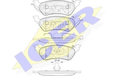 Комплект гальмівних колодок (дискових) ICER 181564