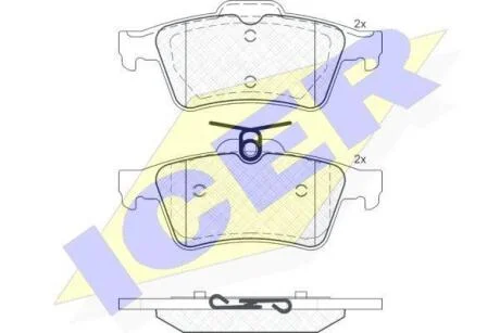 Комплект гальмівних колодок (дискових) ICER 181651-200