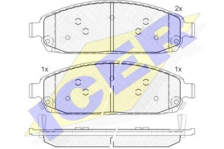 Комплект гальмівних колодок (дискових) ICER 181713