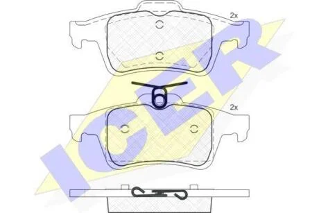 Комплект гальмівних колодок (дискових) ICER 181825