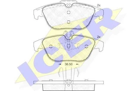 Комплект гальмівних колодок (дискових) ICER 181863