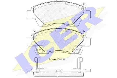 Комплект гальмівних колодок (дискових) ICER 181906