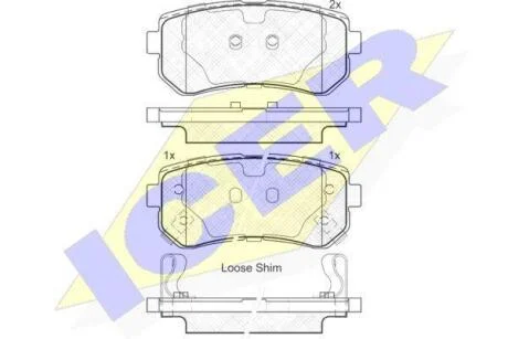 Комплект гальмівних колодок (дискових) ICER 181948