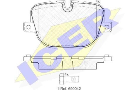 Комплект гальмівних колодок (дискових) ICER 181952