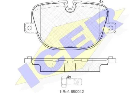 Комплект гальмівних колодок (дискових) ICER 181952