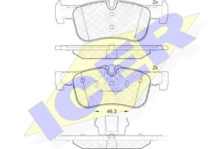 Комплект гальмівних колодок (дискових) ICER 182063
