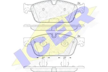 Комплект гальмівних колодок (дискових) ICER 182105
