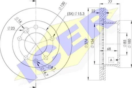 Диск гальмівний ICER 78BD0181-1