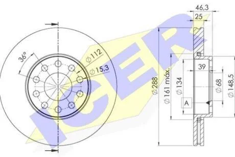 Диск гальмівний ICER 78BD1068-2